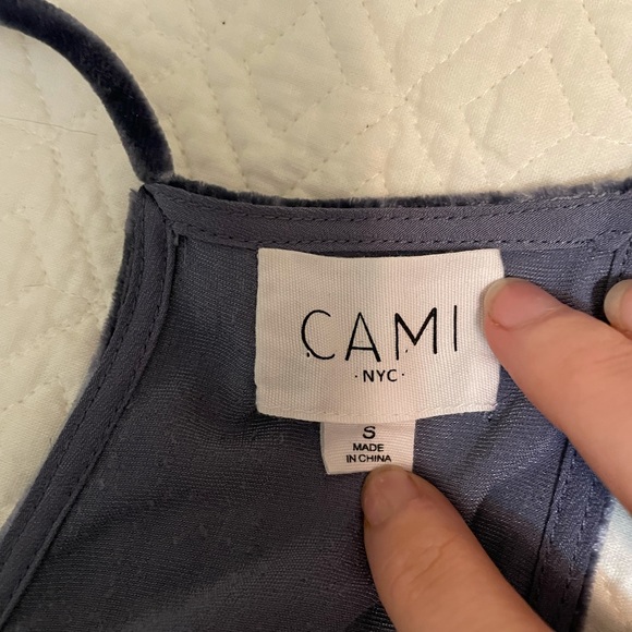 The Racer Liquid Velvet Cami with Lace Trim - Picture 6 of 7